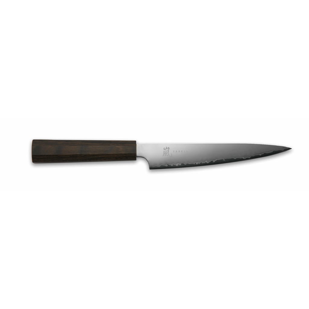 Yaxell Vleesmes Hana 15 cm - 3 laags RVS - donkerbruin Pakkahouten heft