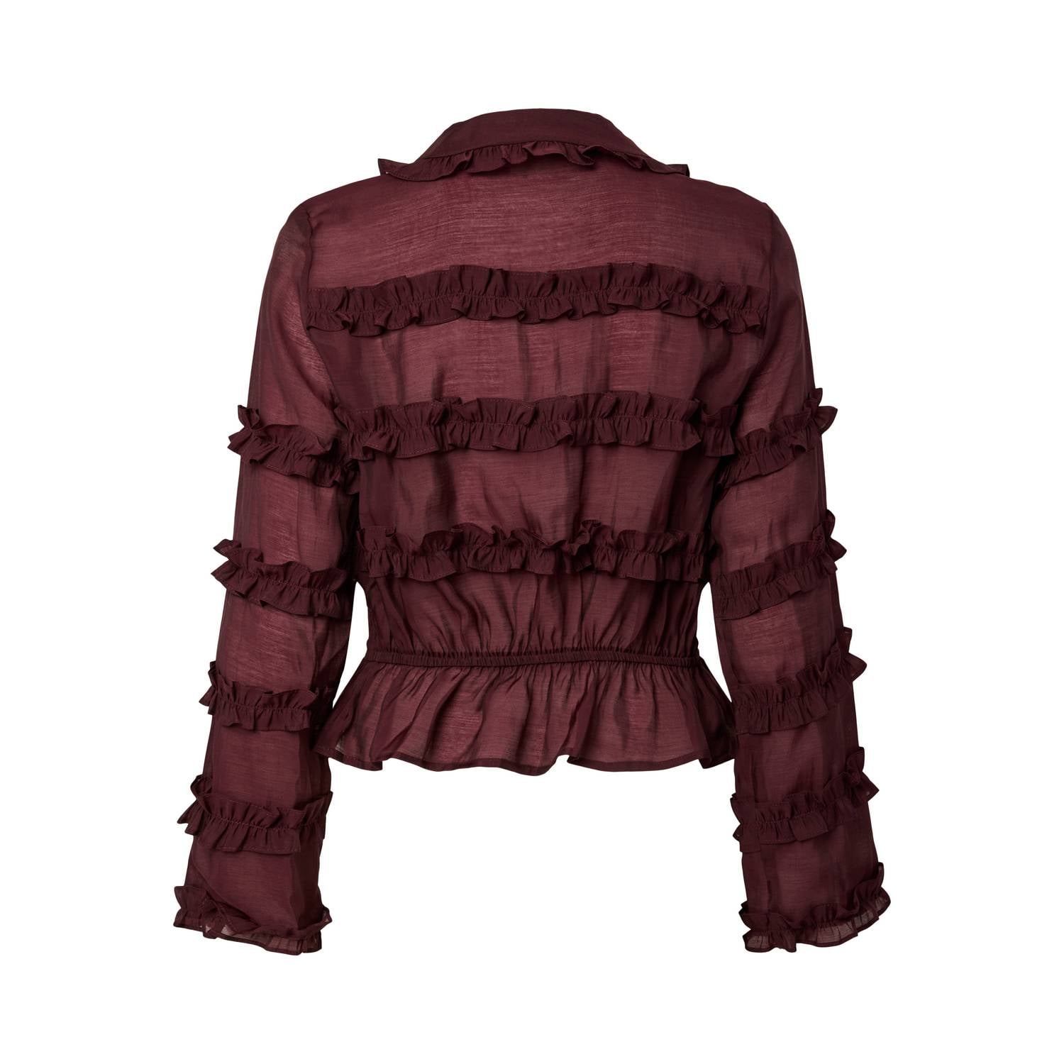 YAS top met ruches donkerrood