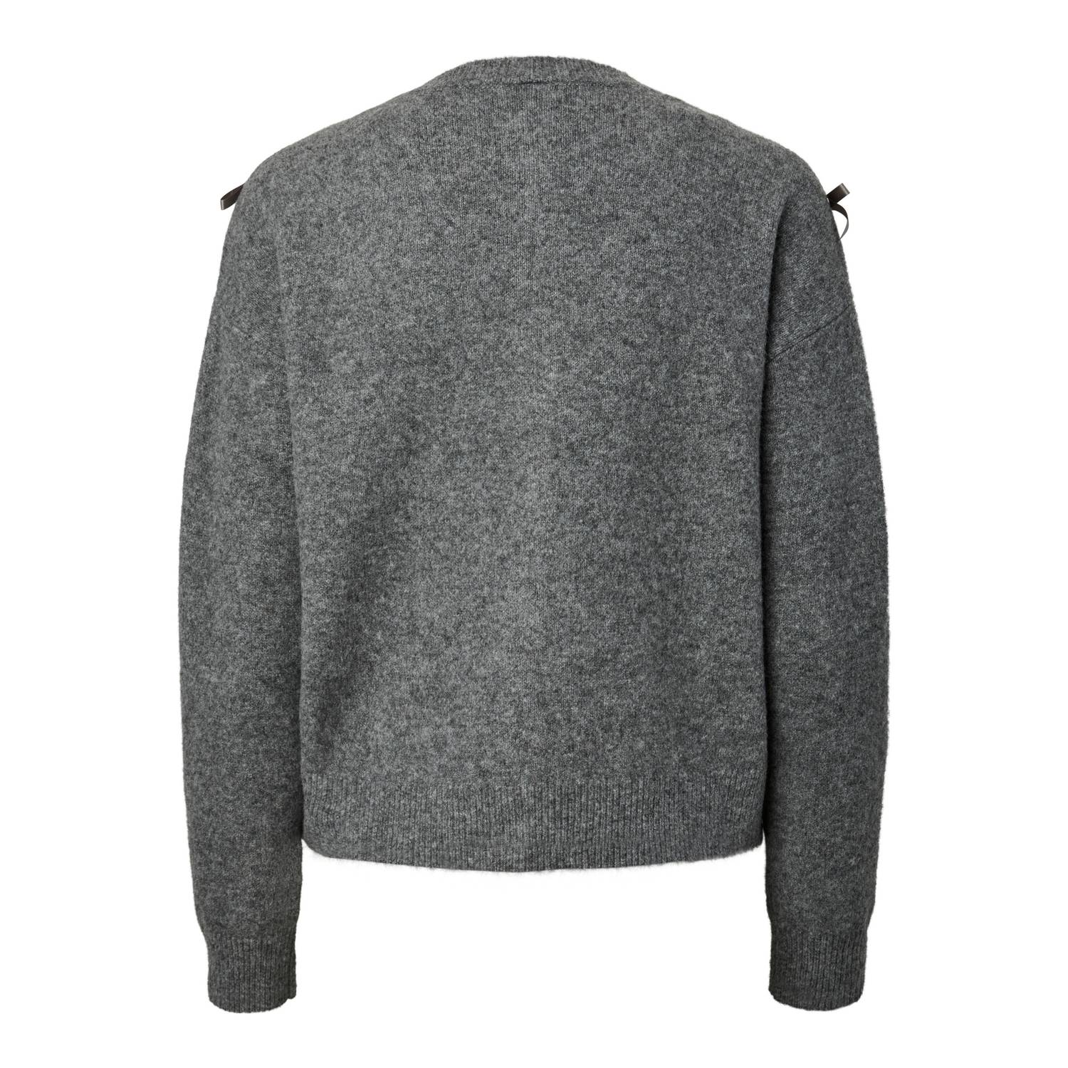YAS gebreid vest met wol grijs