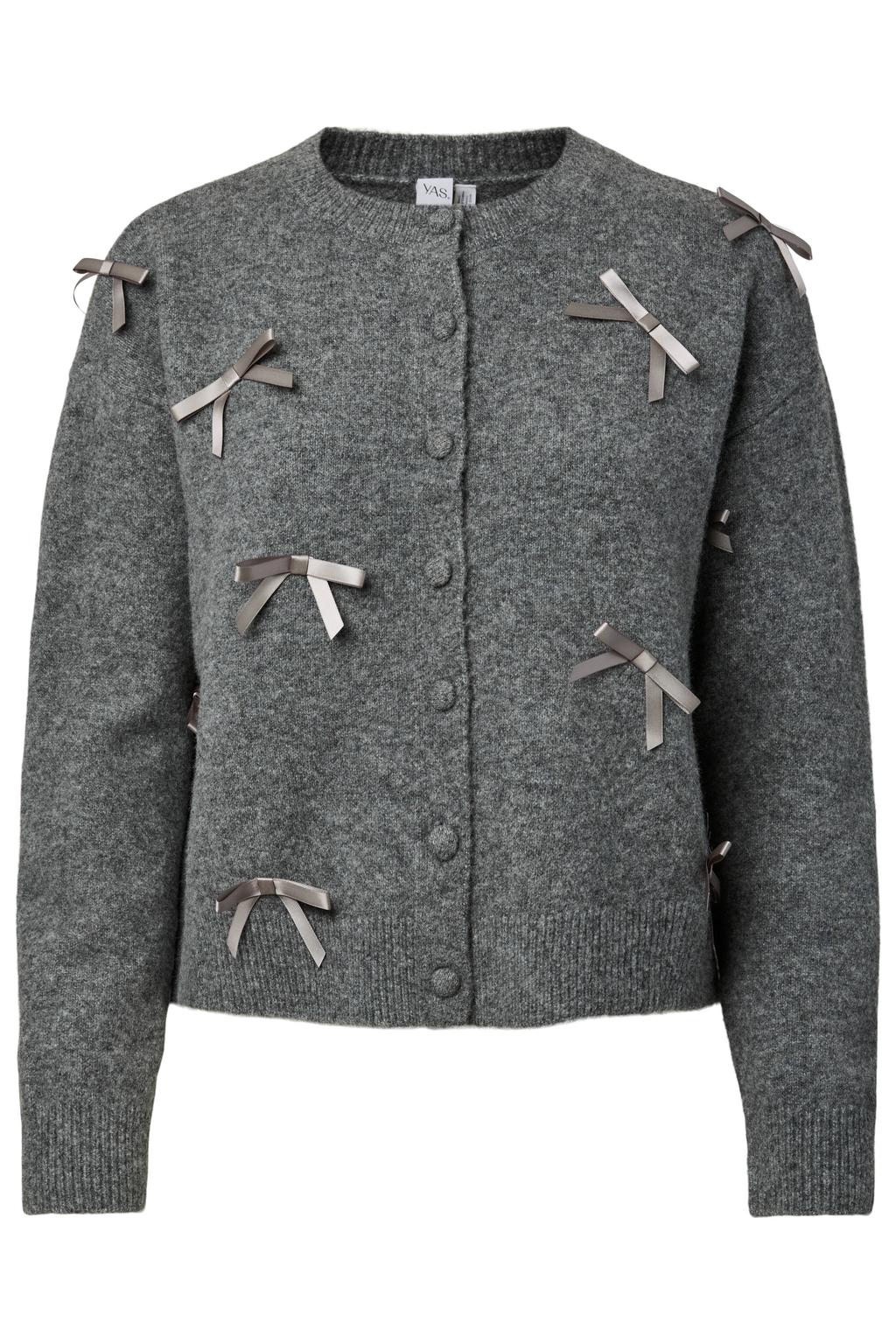YAS gebreid vest met wol - grijs