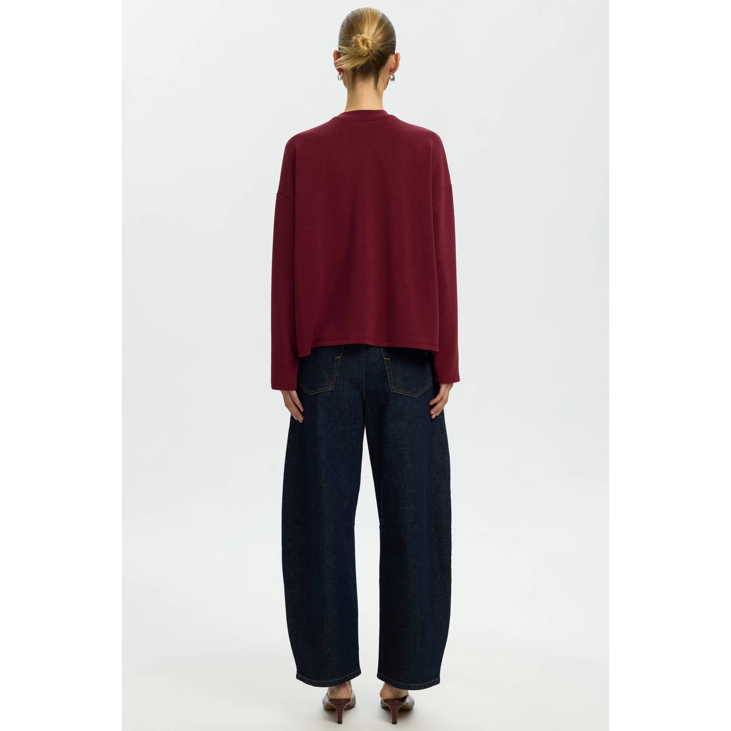 Selected Women pullover donkerrood