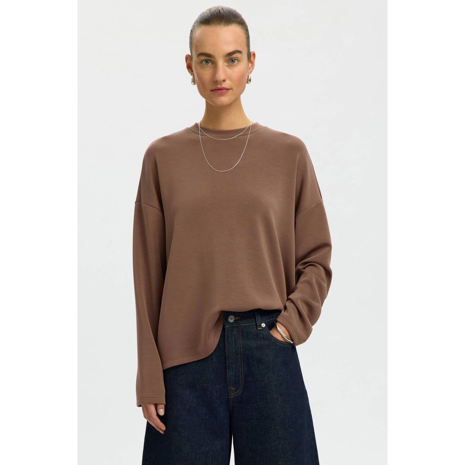 Selected Women pullover bruin