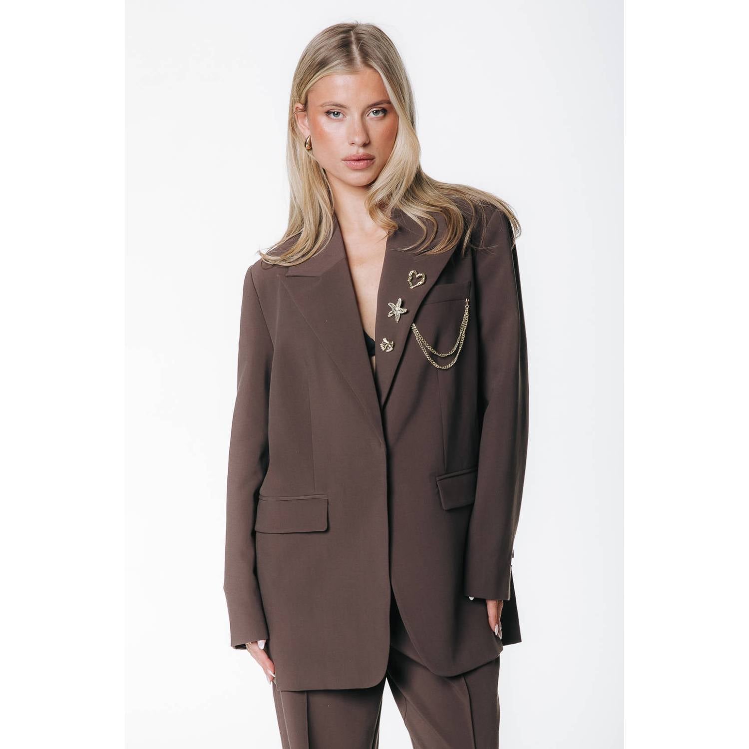 Colourful Rebel blazer bruin