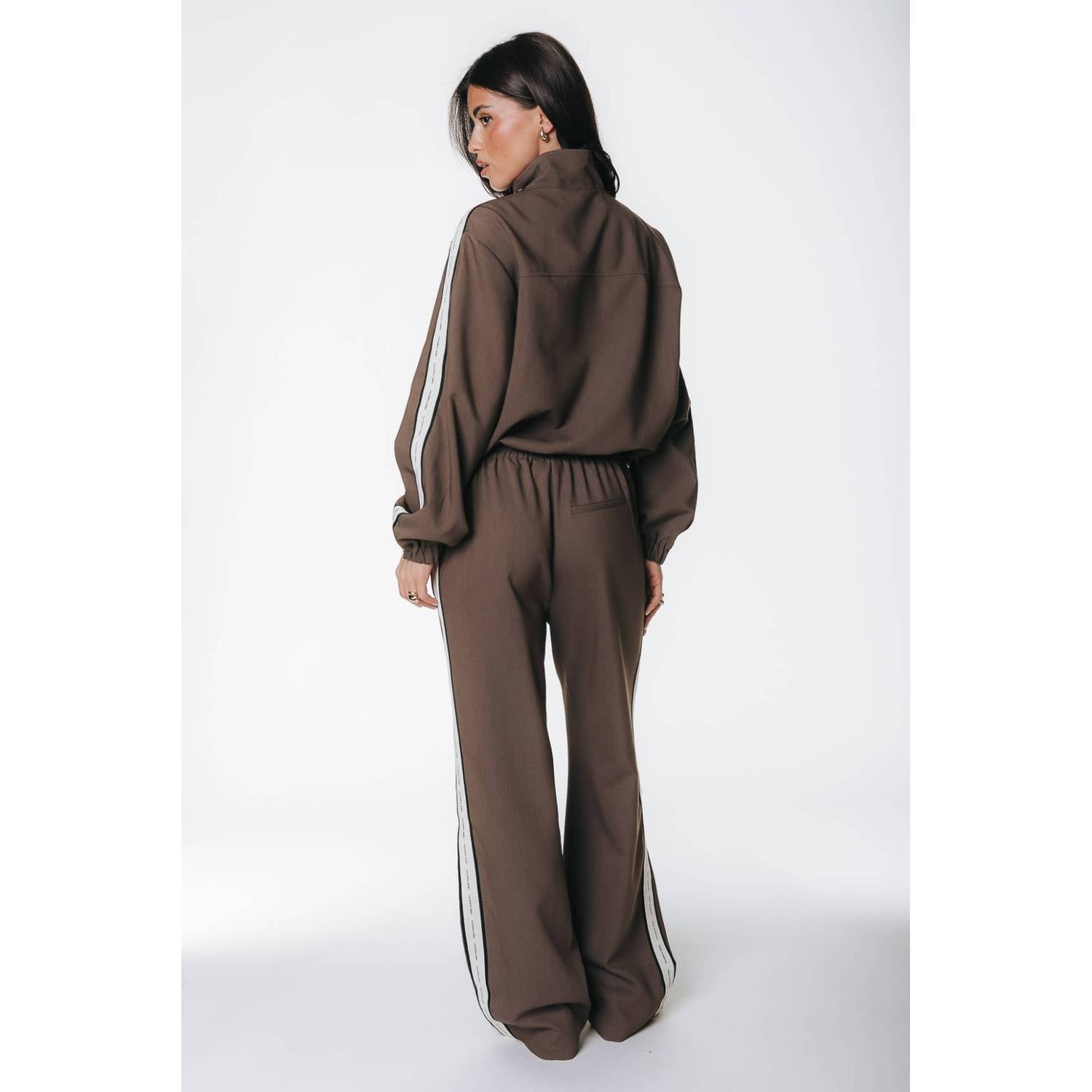 Colourful Rebel wide leg broek met patches bruin