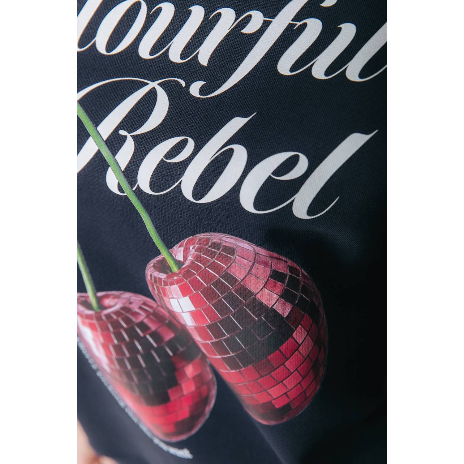 Colourful Rebel katoenen trui met print donkerblauw
