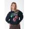 Colourful Rebel katoenen trui met print - donkerblauw