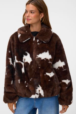 jas met koeienprint - bruin
