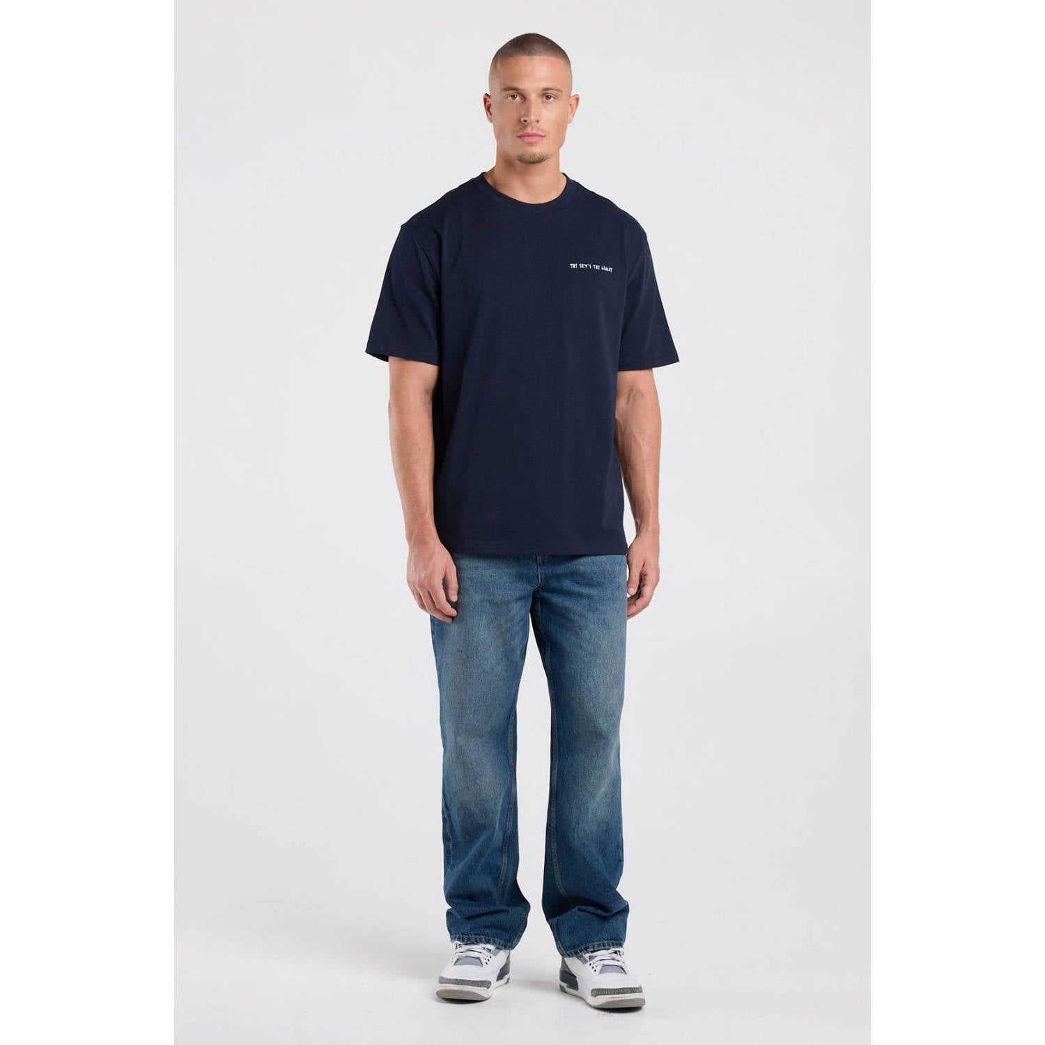 America Today Diego relaxed fit straight leg jeans donkerblauw