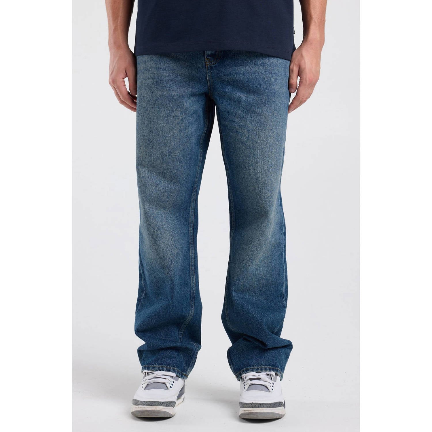 America Today Diego relaxed fit straight leg jeans donkerblauw