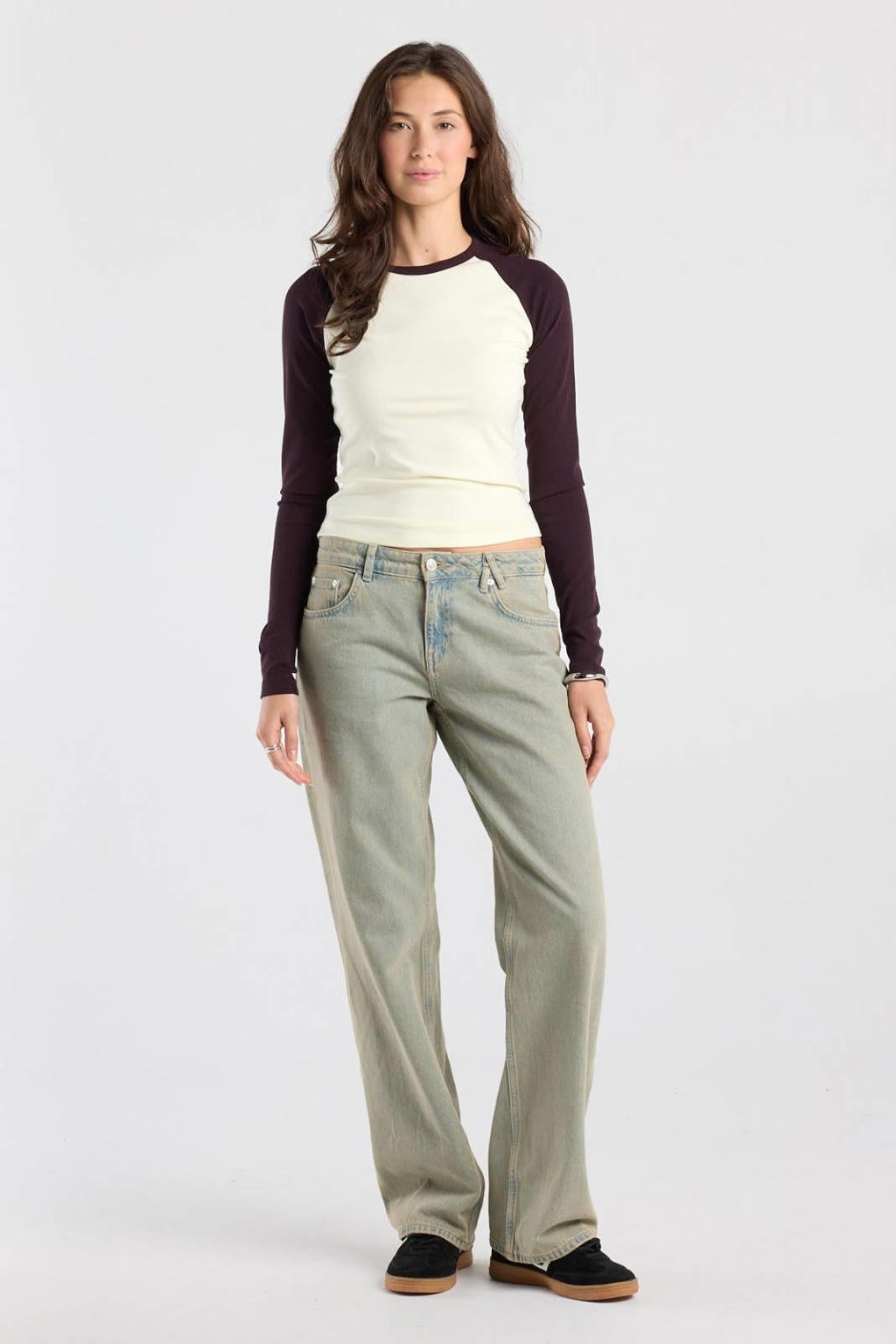 America Today top - ecru/rood