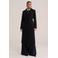 WE Fashion wintermantel met ceintuur - zwart