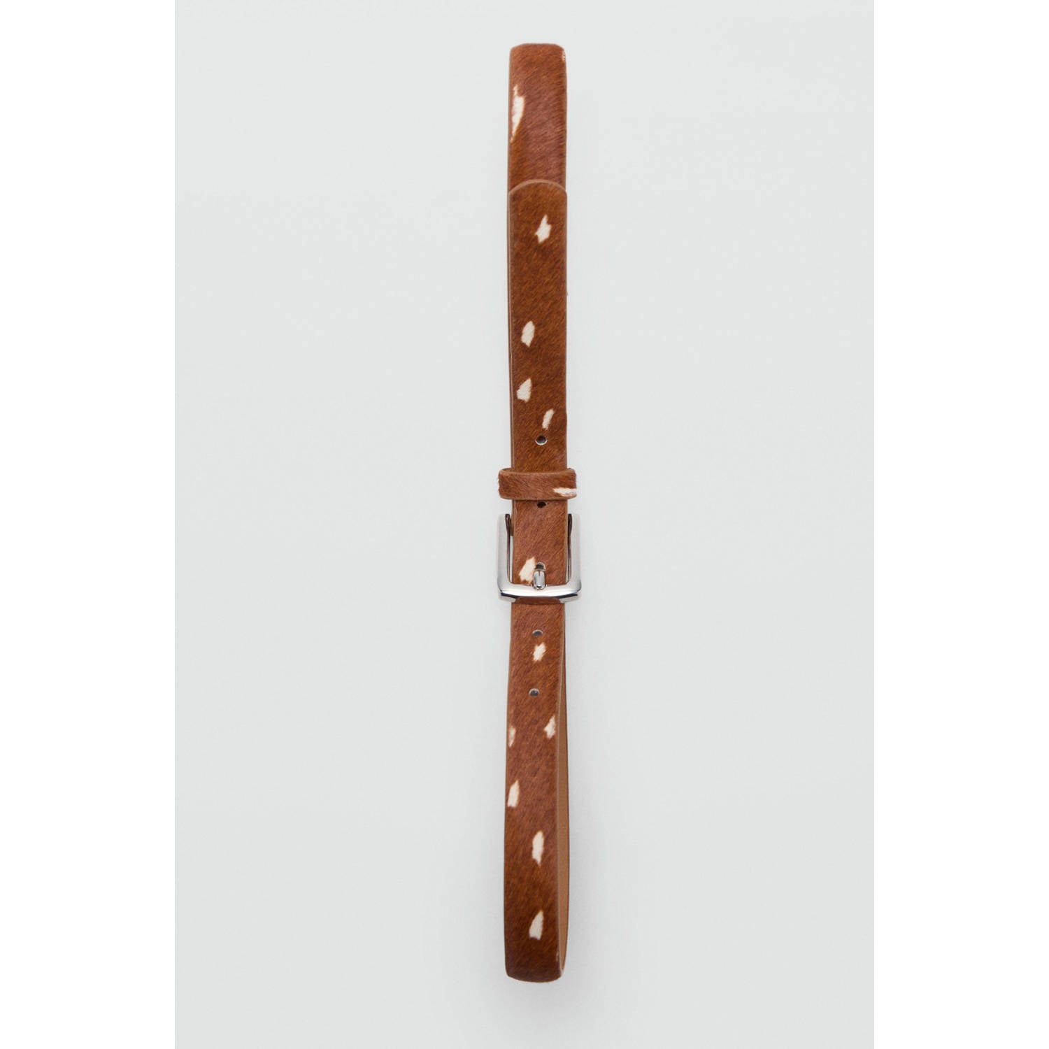 Mango leren riem met bambi-print bruin
