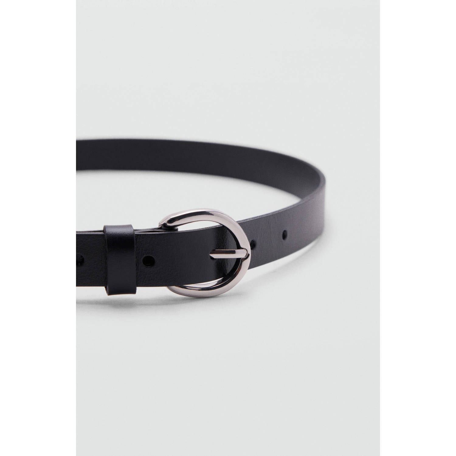 Mango leren riem zwart