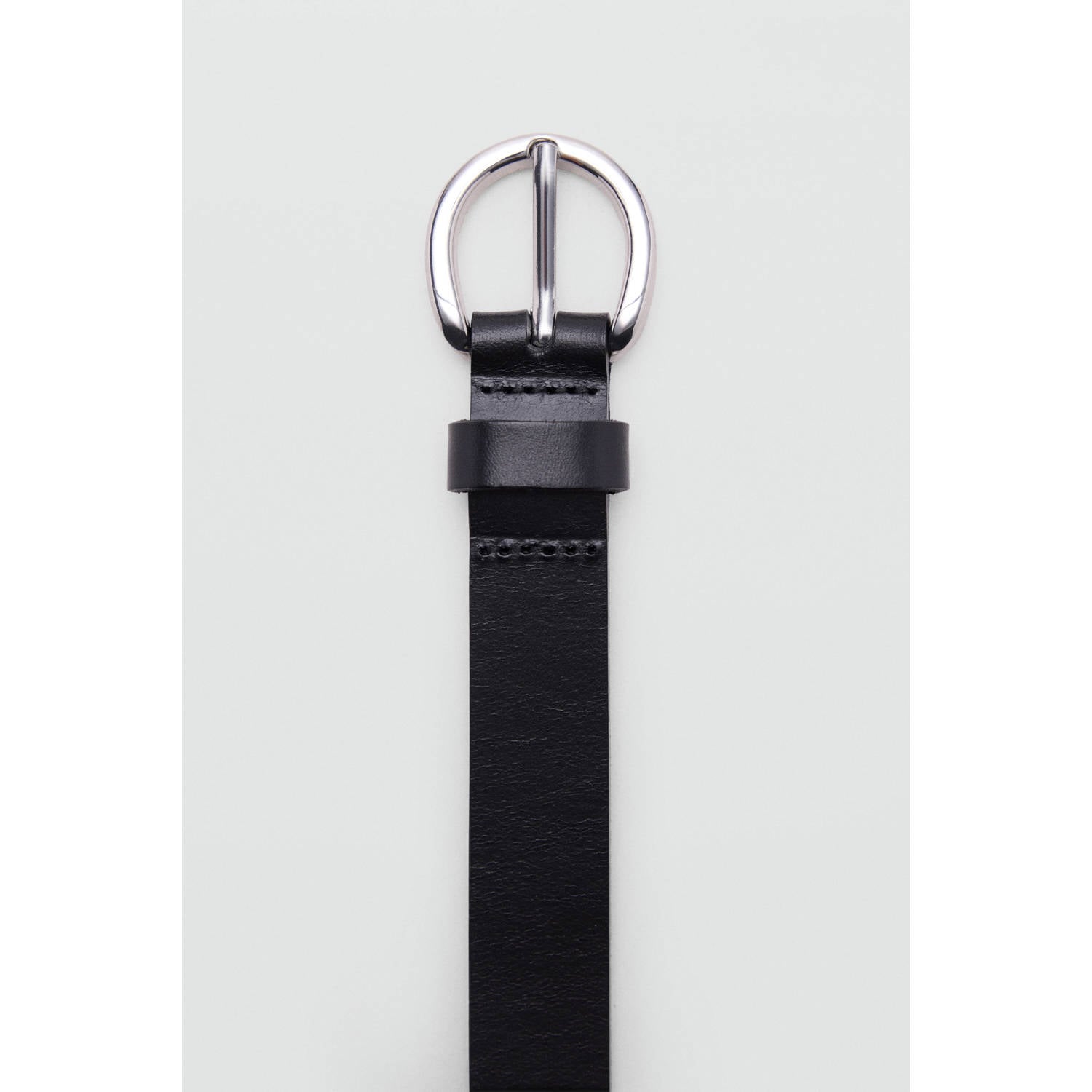 Mango leren riem zwart
