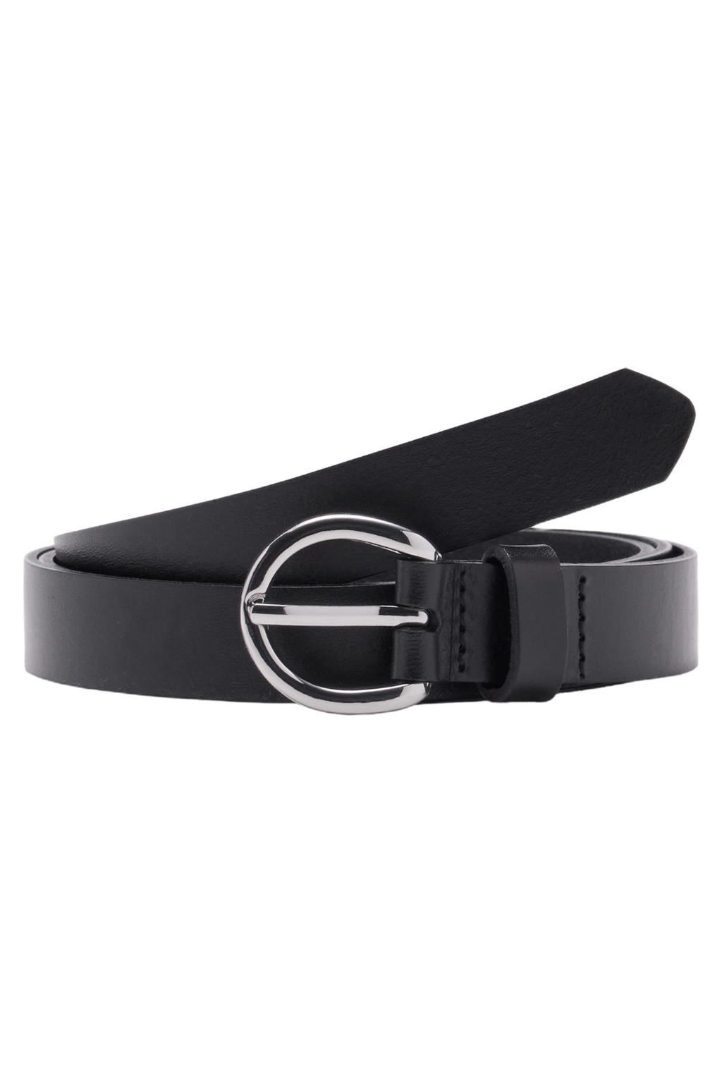 Mango leren riem zwart