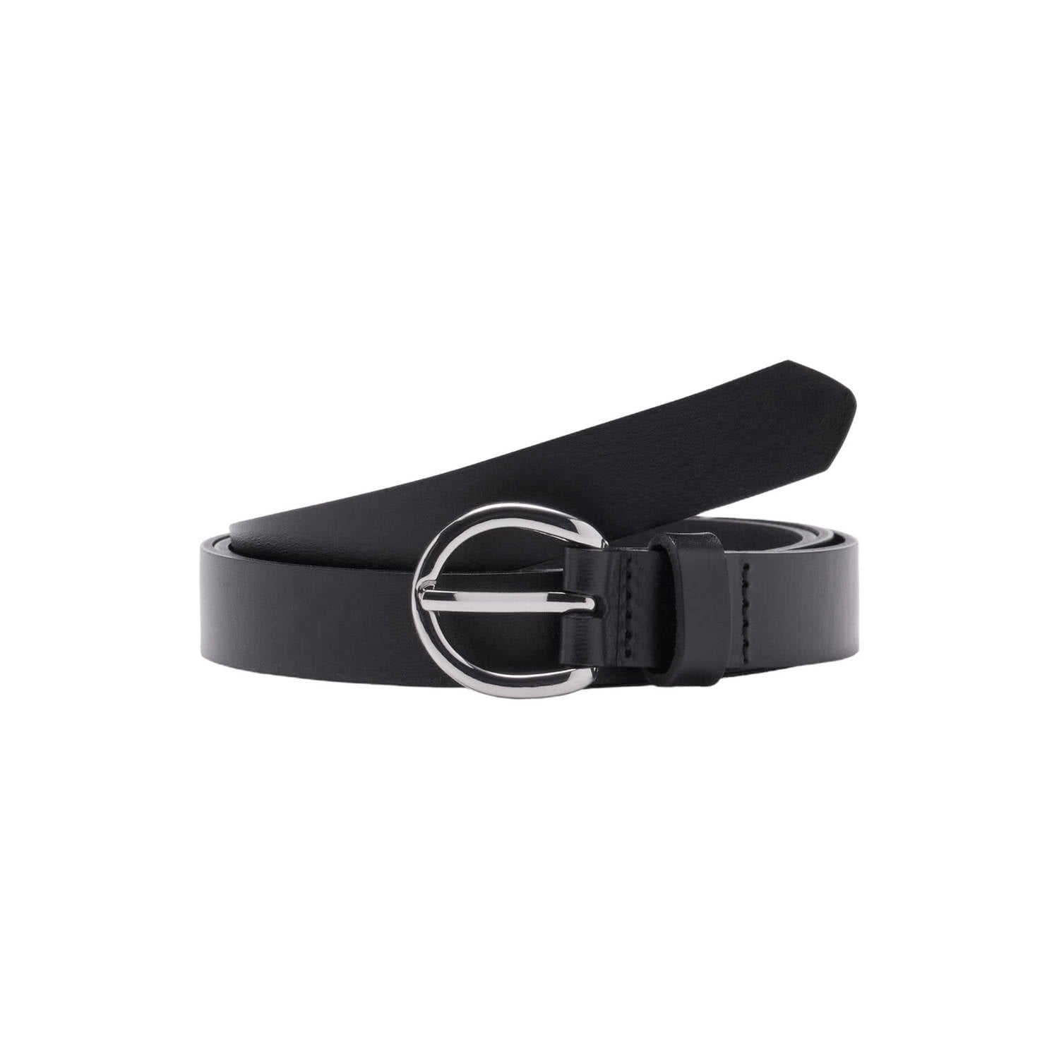 Mango leren riem zwart