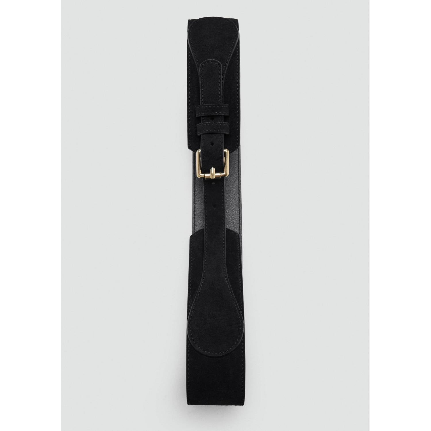 Mango suede riem zwart