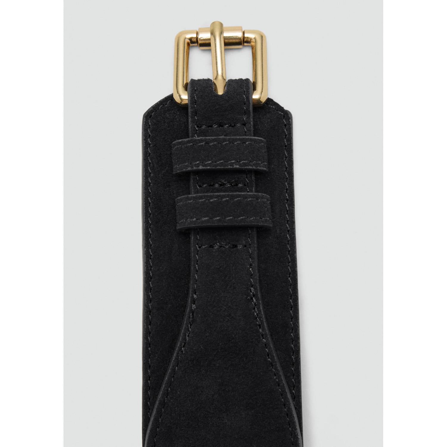 Mango suede riem zwart
