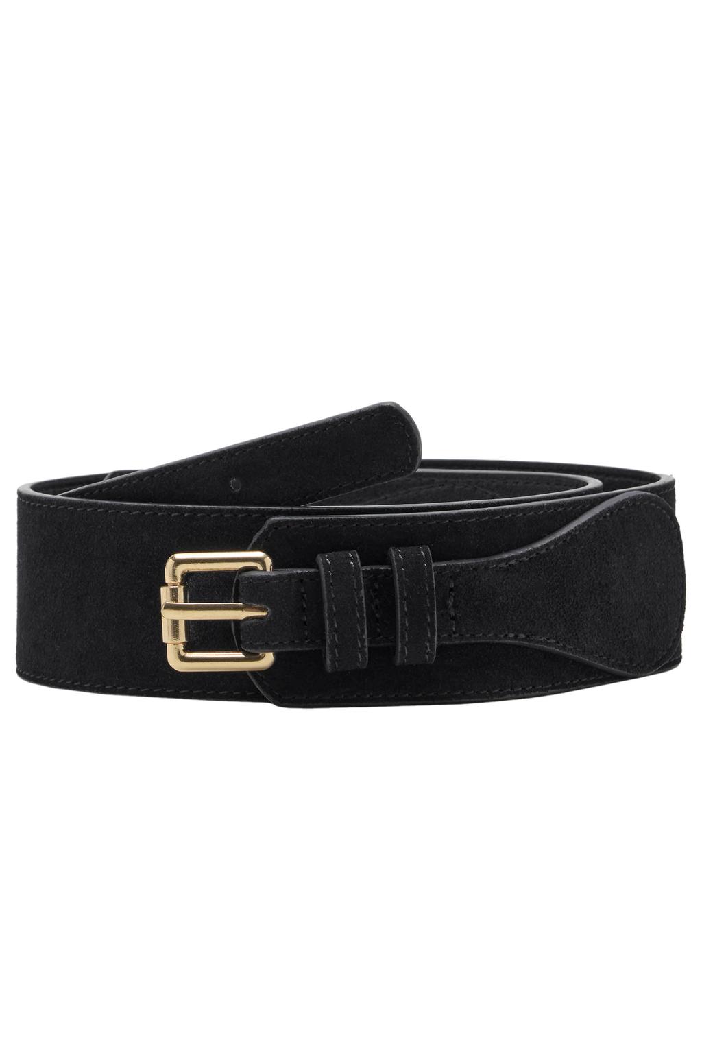 Mango suede riem zwart
