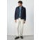 Mango Man jas met corduroy kraag - donkerblauw
