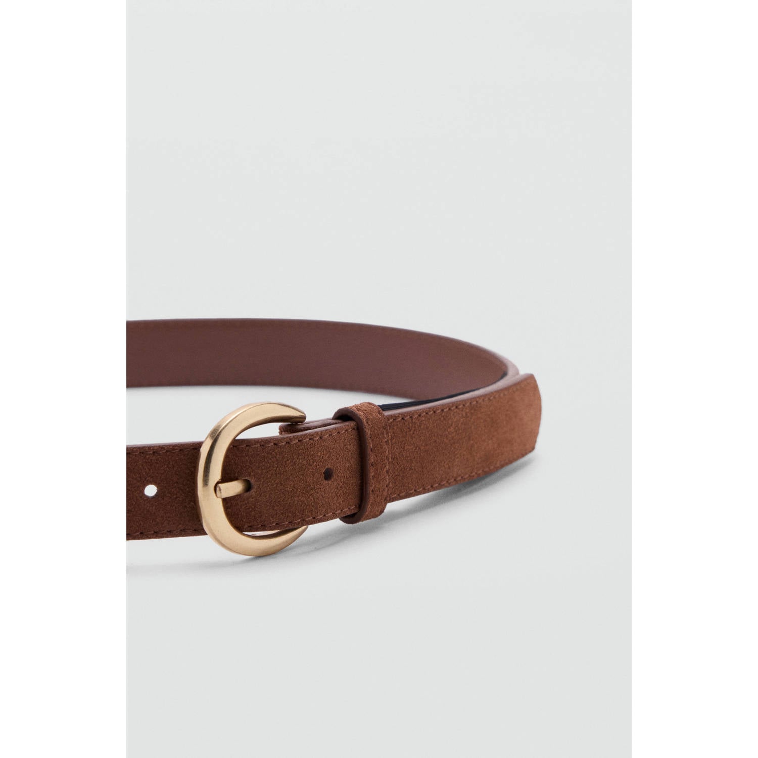 Mango suède riem cognac