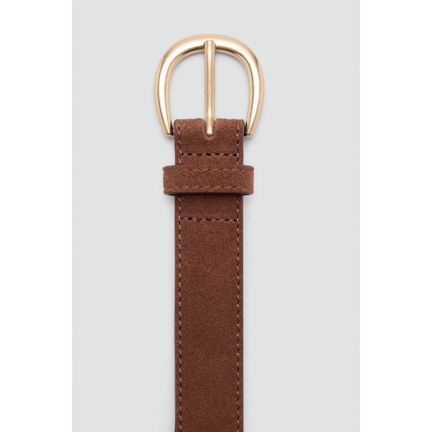 Mango suède riem cognac