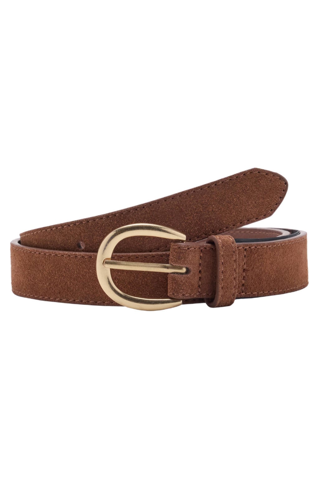 Mango suède riem cognac