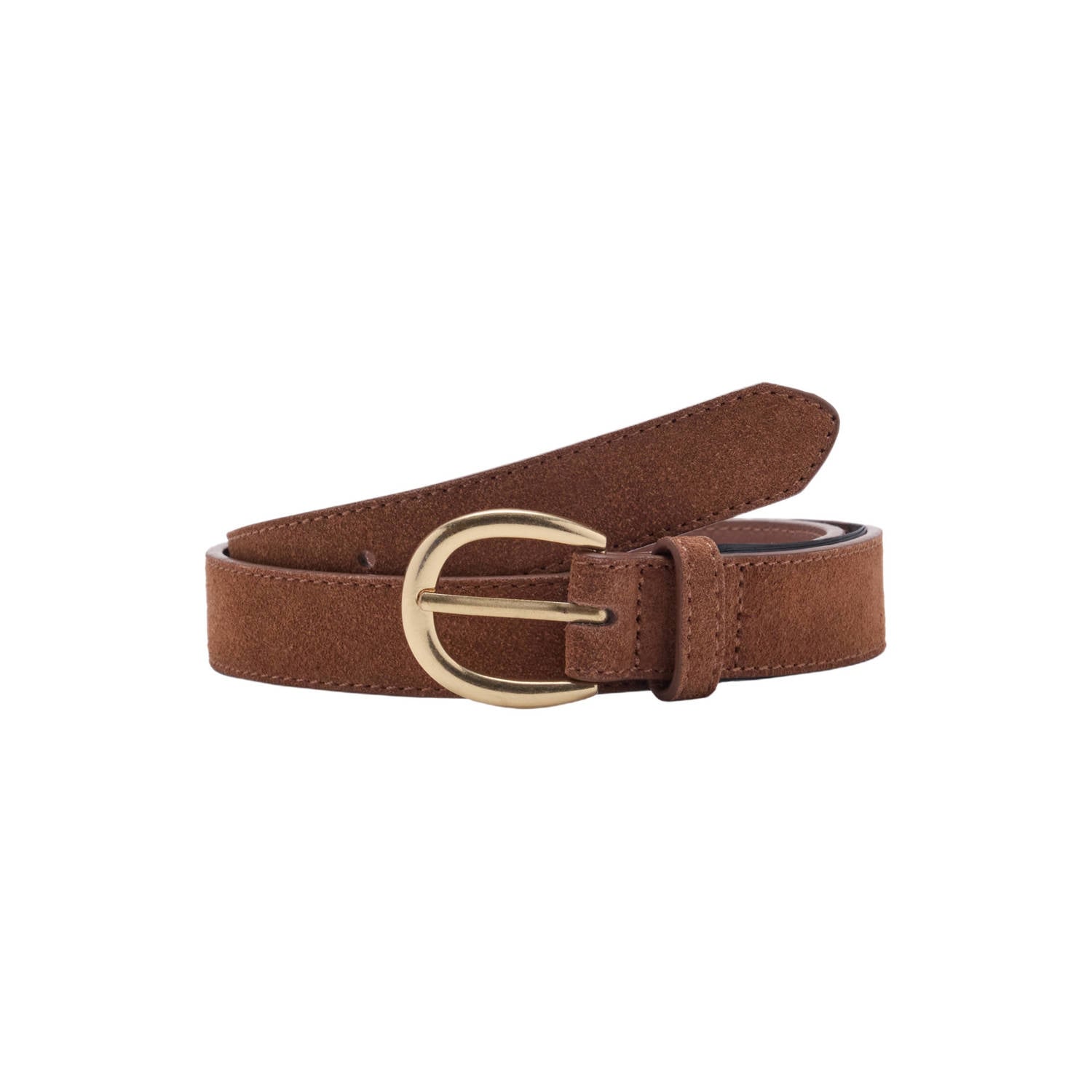 Mango suède riem cognac