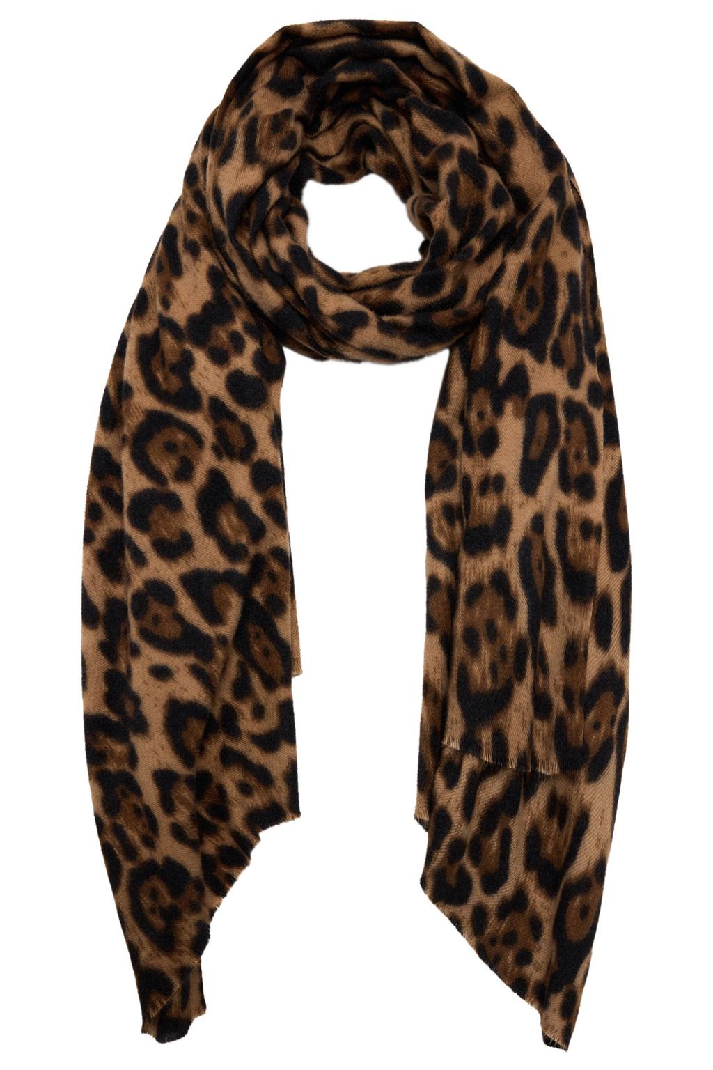 Mango sjaal met panterprint bruin