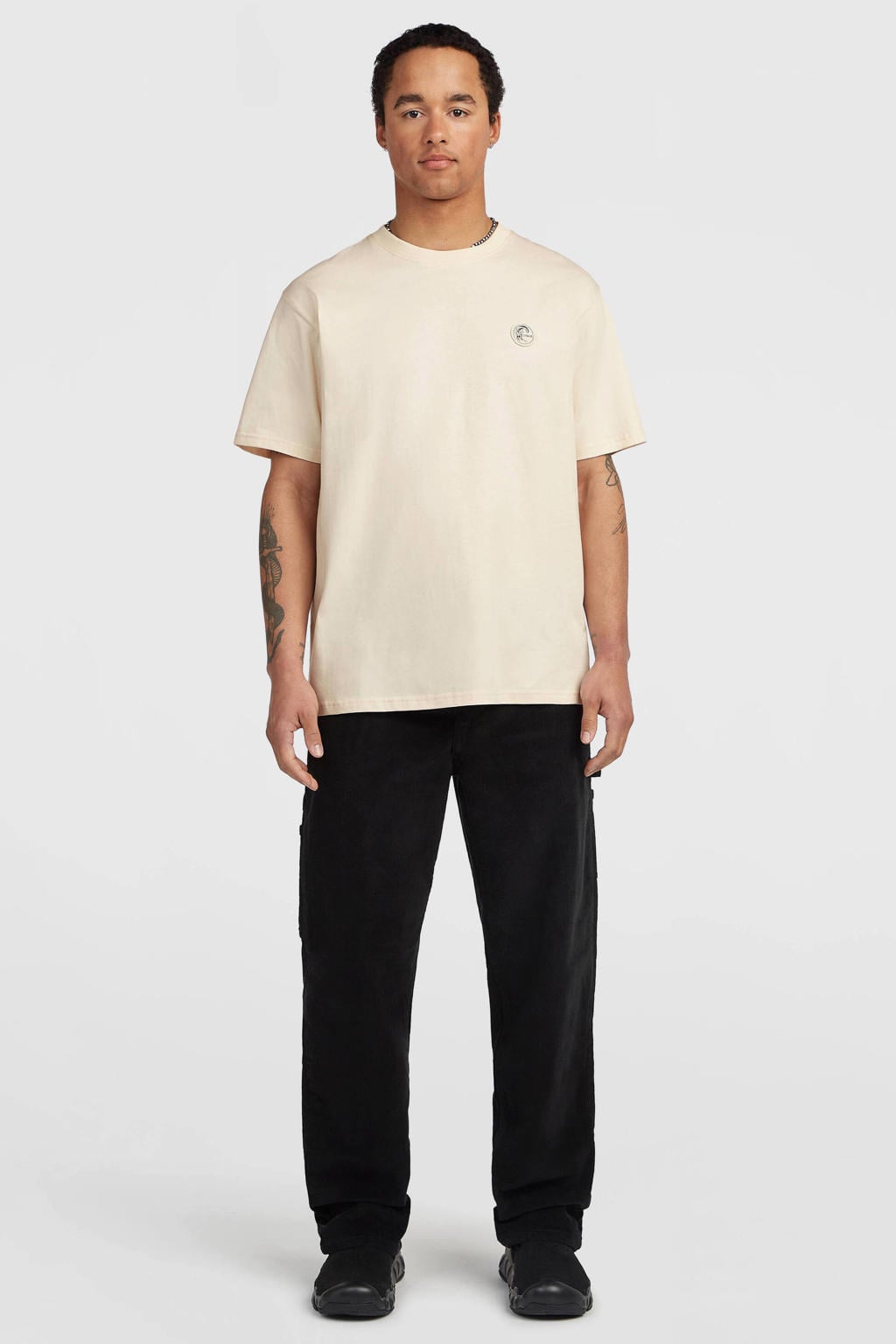 Zwarte heren O'Neill carpenter outdoor broek van katoen met regular waist, ritssluiting en effen
