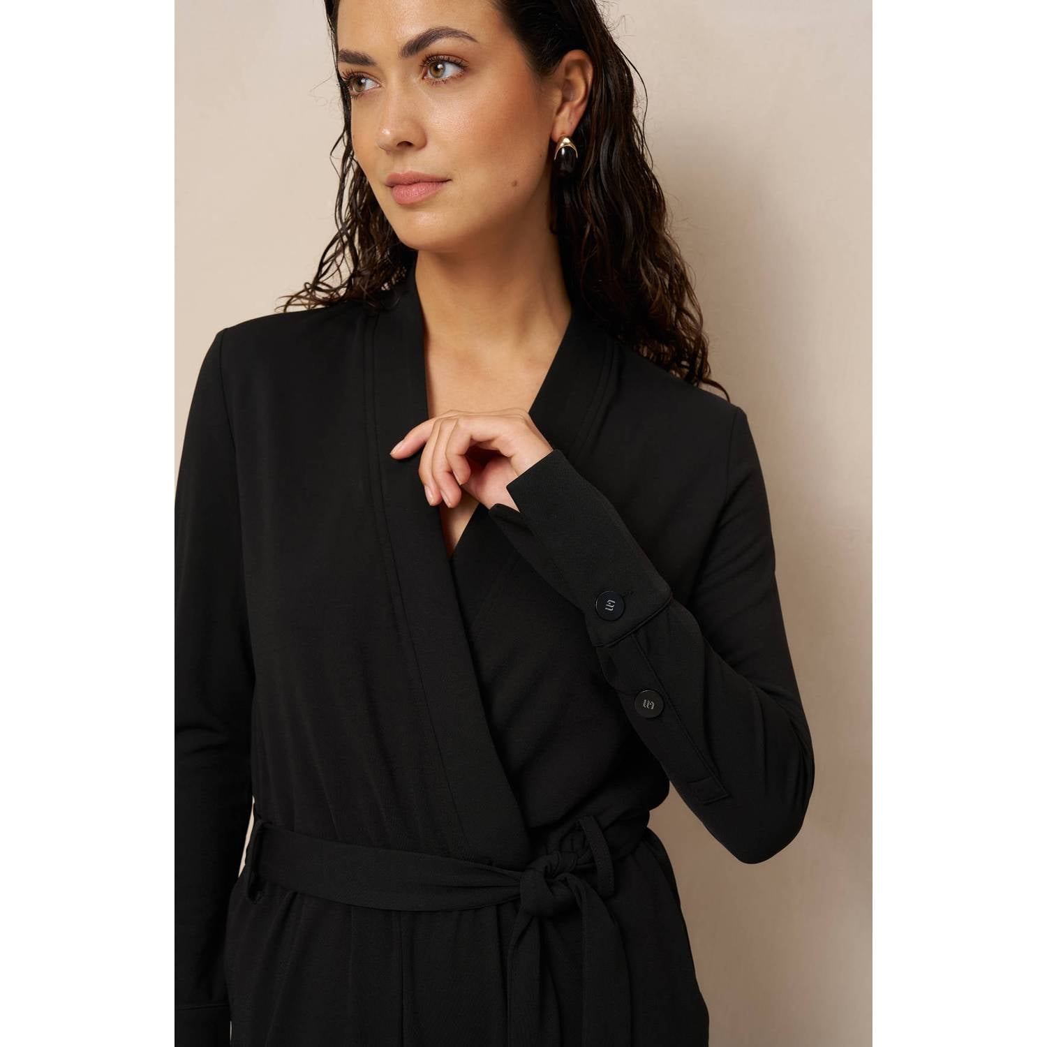 Lofty Manner jumpsuit met ceintuur zwart