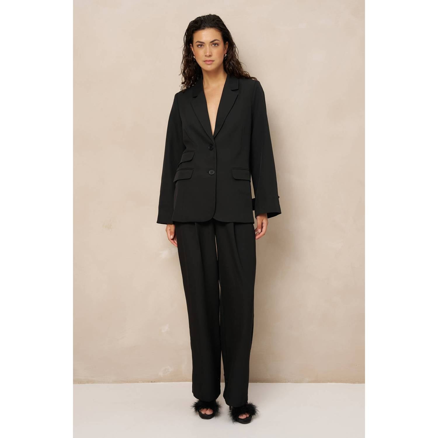 Lofty Manner straight leg broek zwart