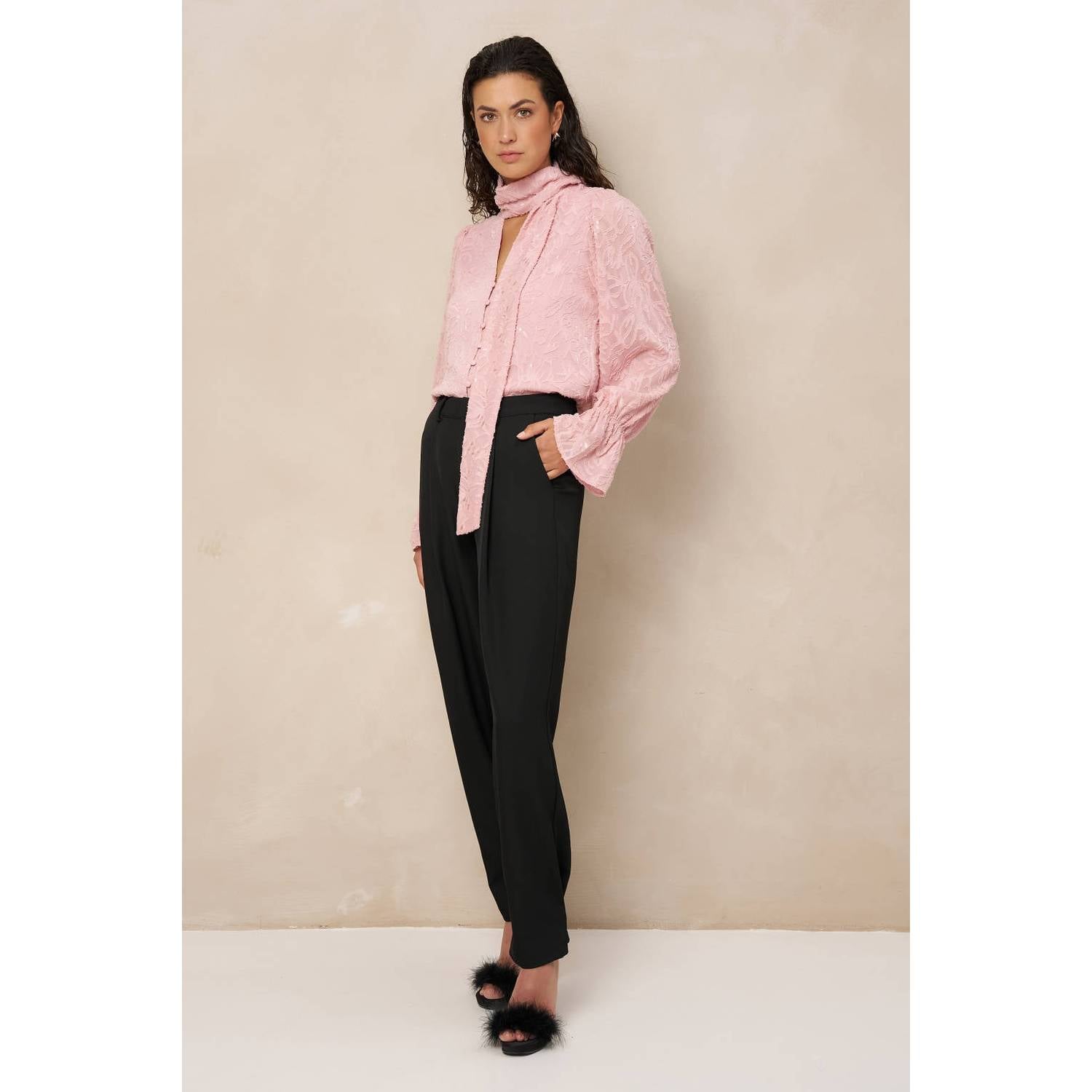 Lofty Manner jacquard blouse roze