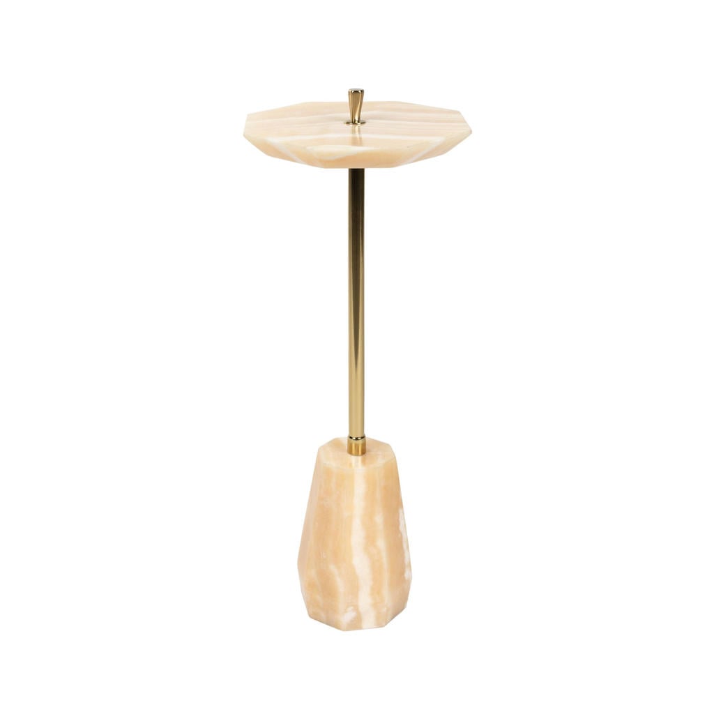 Dutchbone Onno Bijzettafel Onyx Natuursteen - Geel