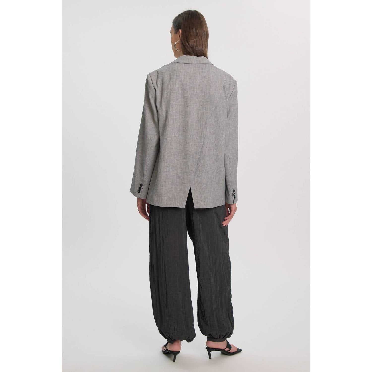 EDITED oversized blazer met cut-out grijs