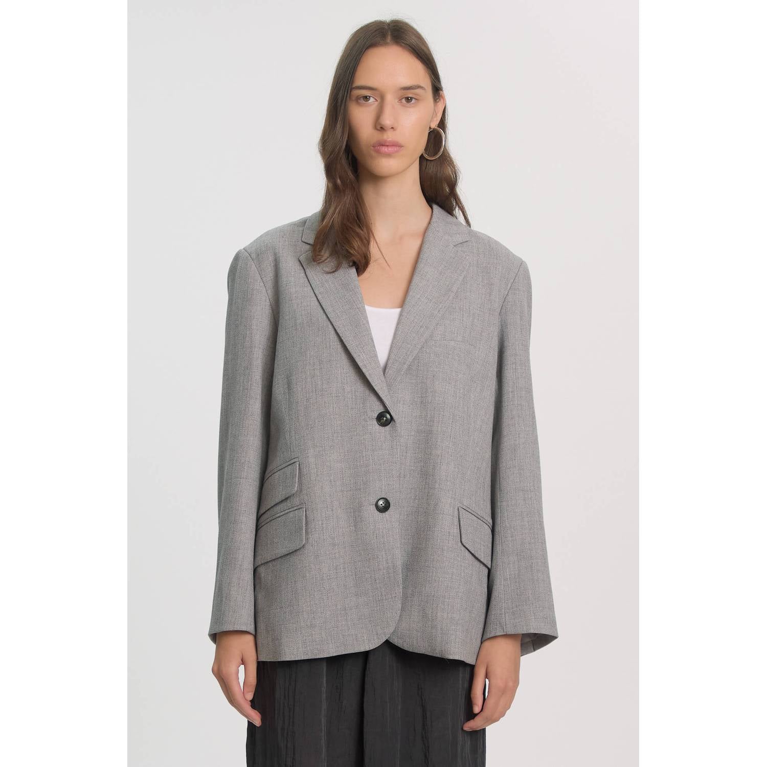 EDITED oversized blazer met cut-out grijs