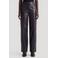 EDITED imitatieleren wide leg broek - zwart