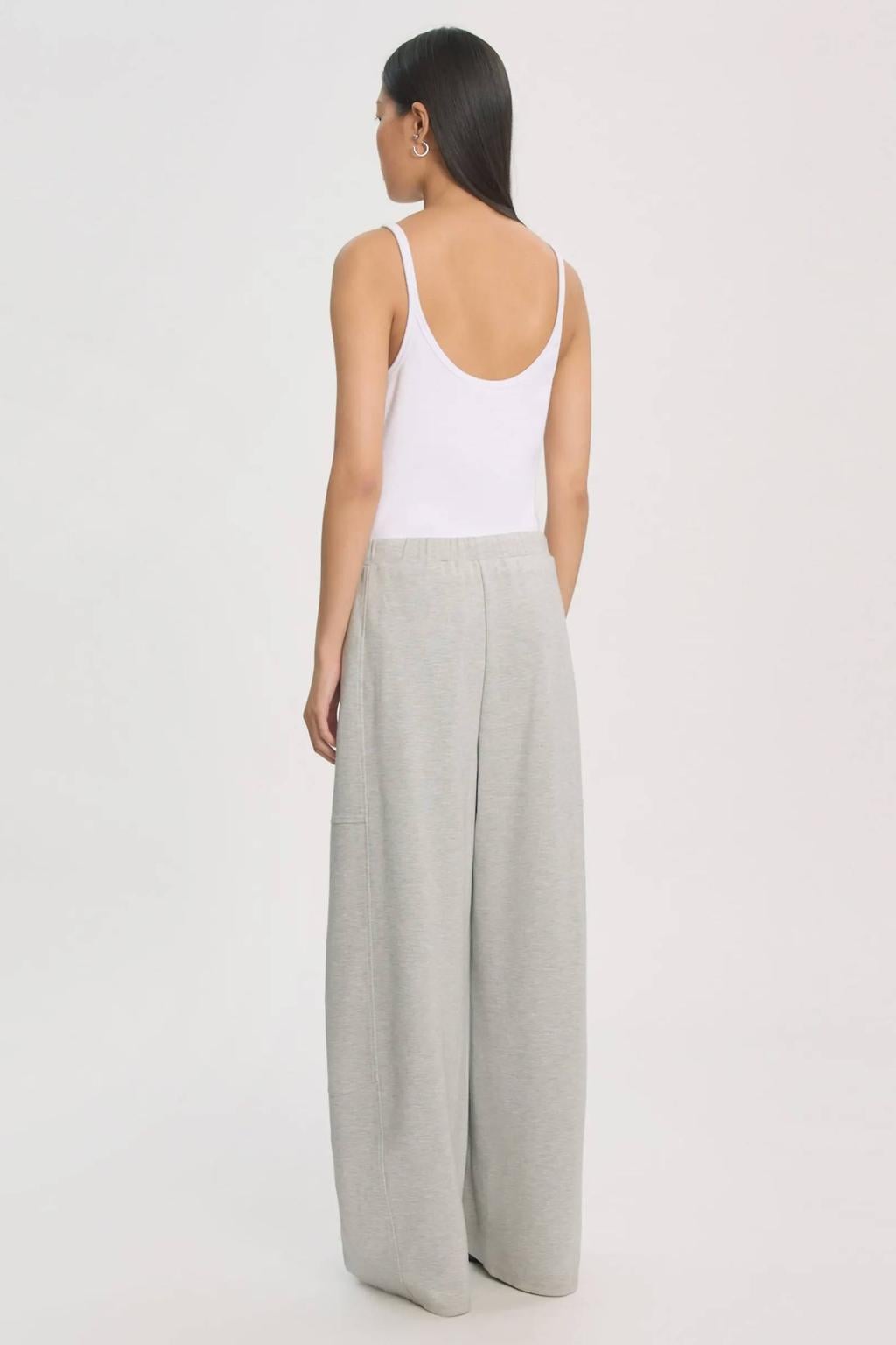 EDITED wide leg casual broek - lichtgrijs