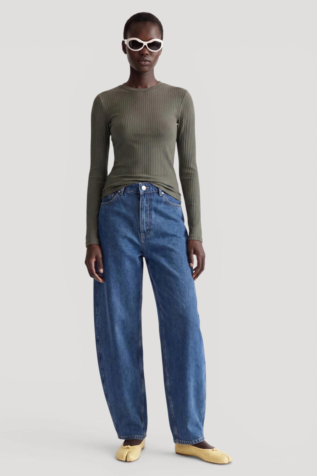 Groene dames EDITED van viscose met effen, lange mouwen en ronde hals