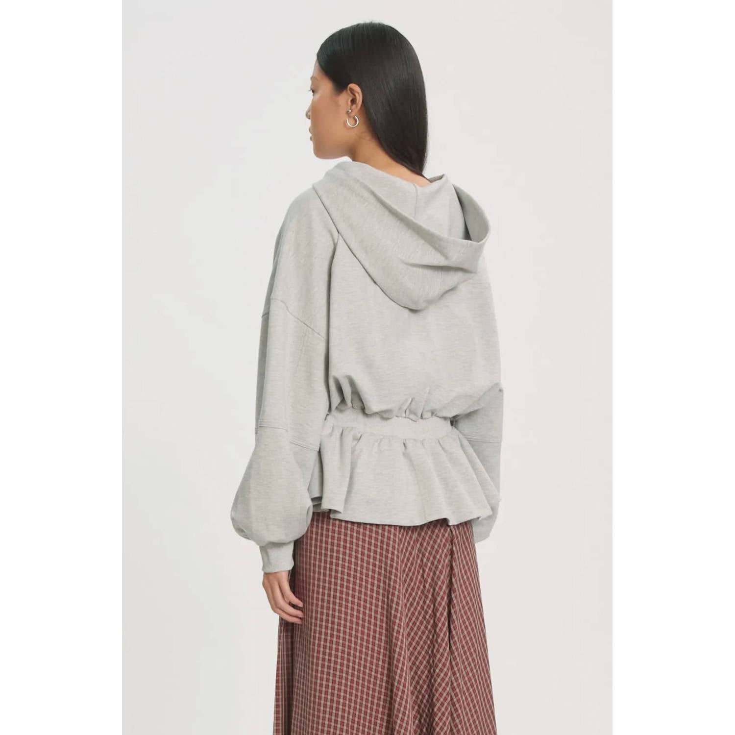 EDITED sweatvest met peplum lichtgrijs