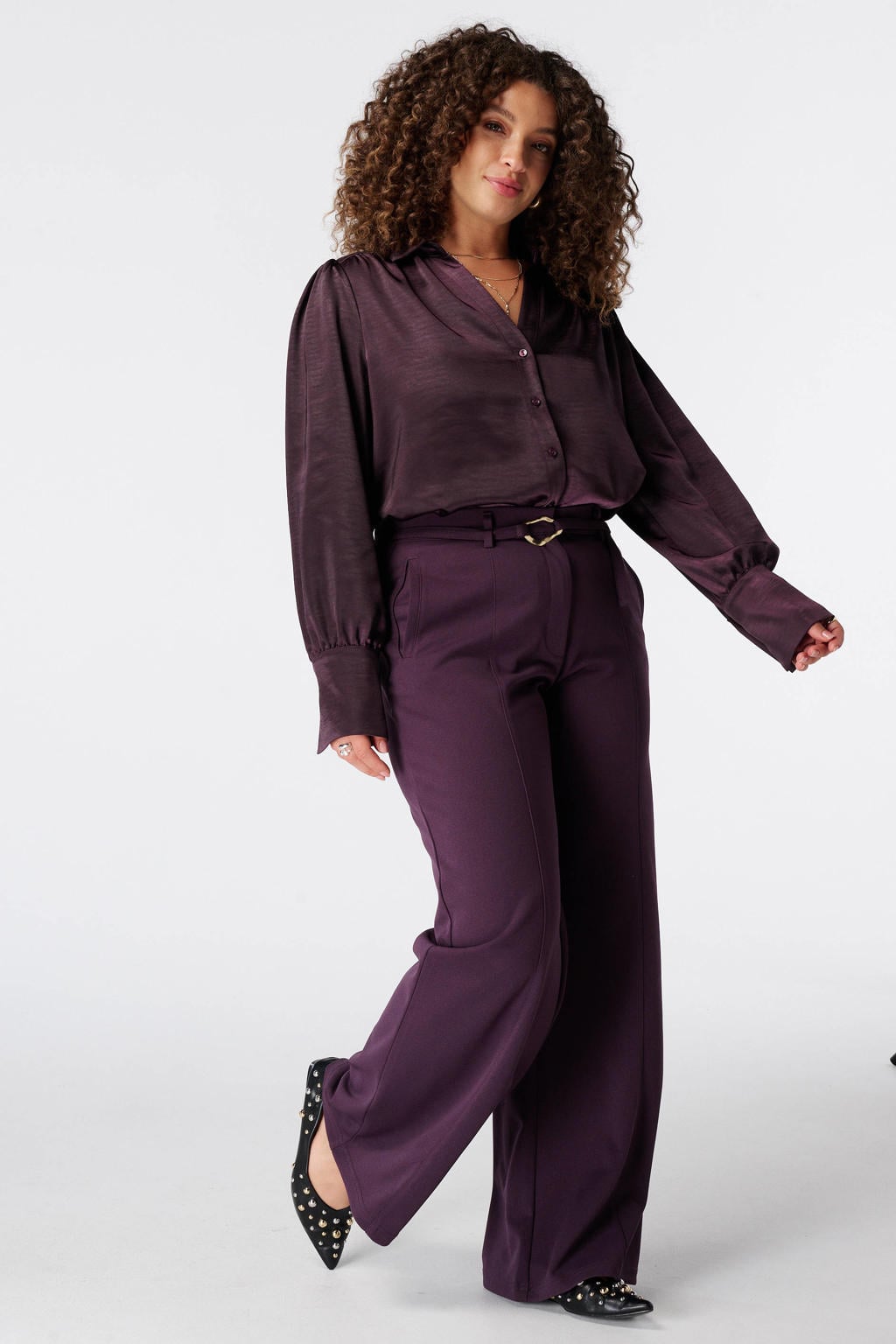 MS Mode blouse Plus Size - aubergine