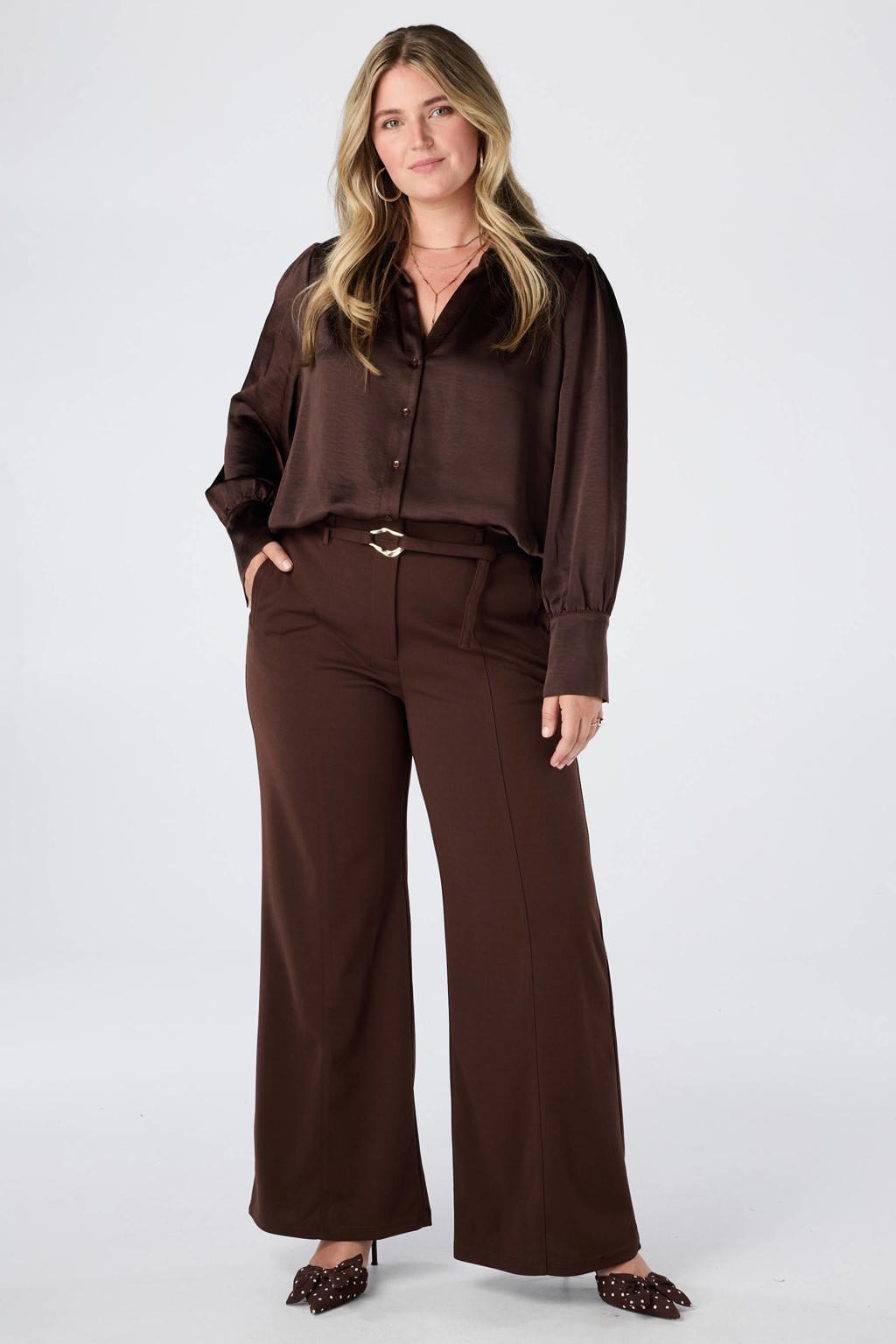 MS Mode Plus Size blouse - bruin