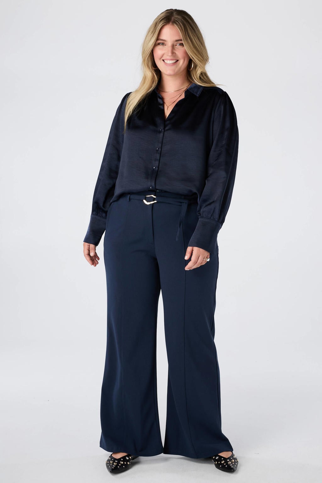 MS Mode blouse Plus Size - donkerblauw