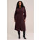 WE Fashion Plus Size corduroy midi blousejurk met ceintuur - donkerrood