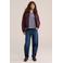 WE Fashion winterjas met imitatiebontkraag - donkerrood