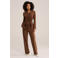 WE Fashion suèdelook straight leg broek - bruin