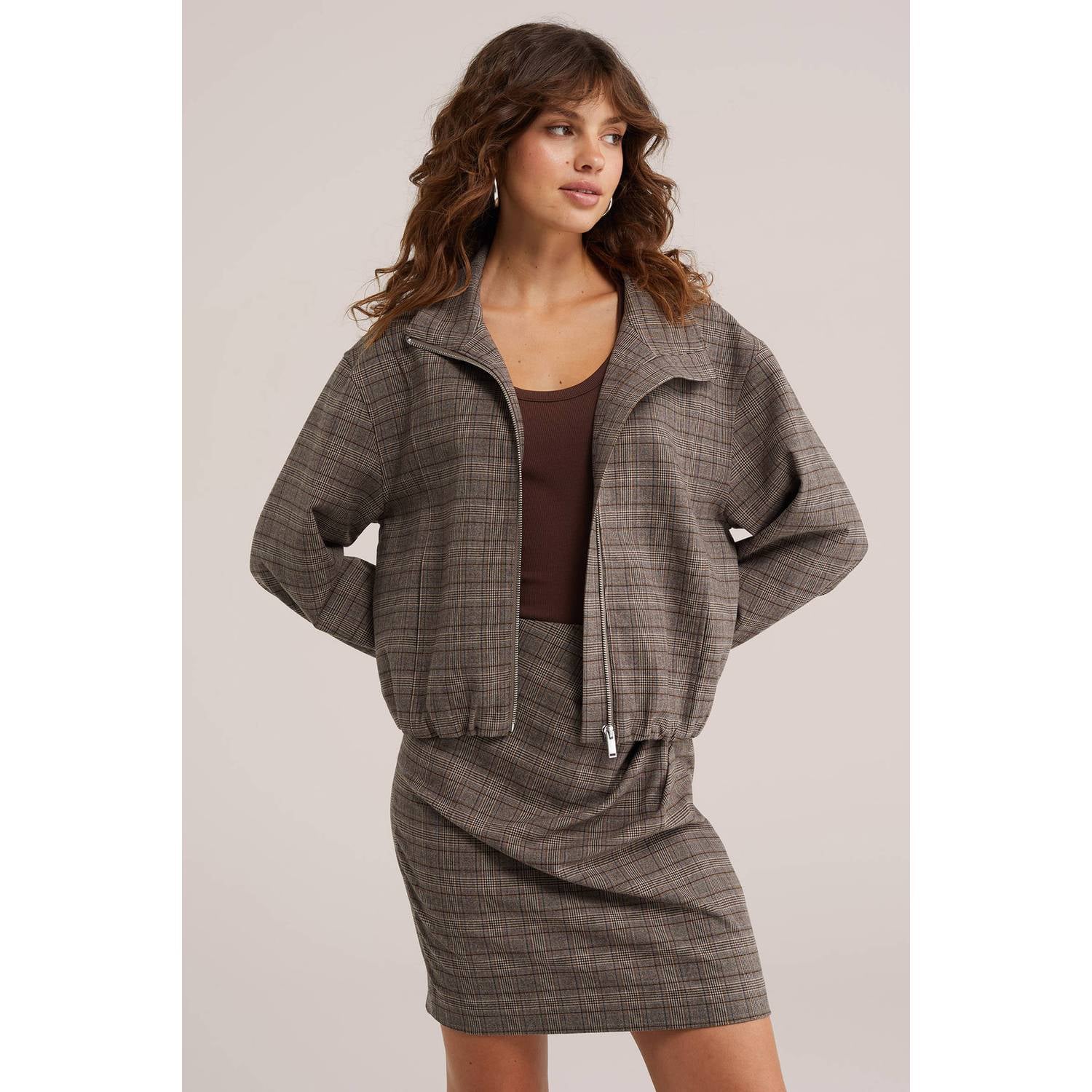 WE Fashion tussenjas bruin