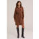 WE Fashion corduroy blousejurk met ceintuur - bruin