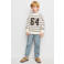 Mango Kids gestreepte sweater - wit