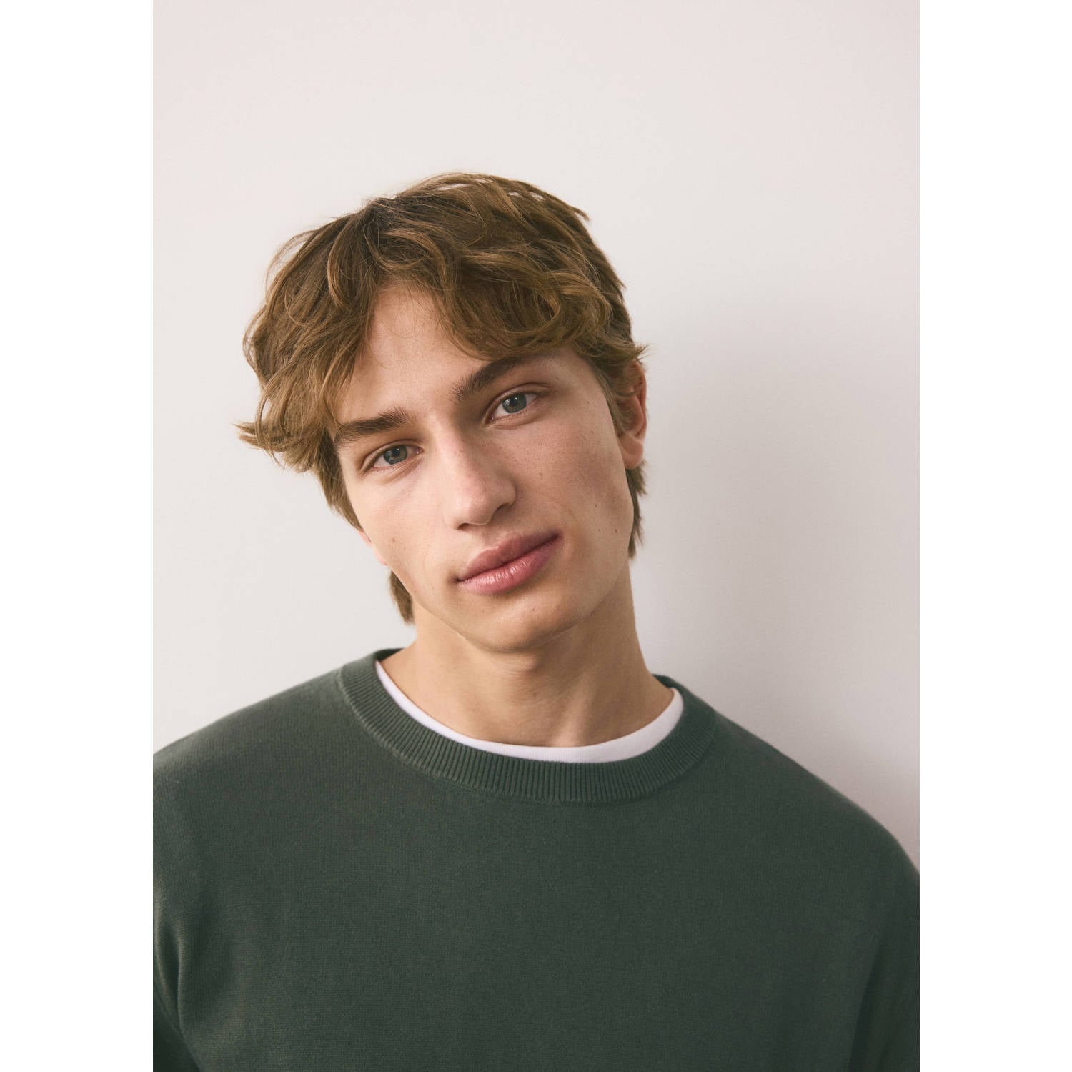 MANGO TEEN katoenen gebreide trui groen